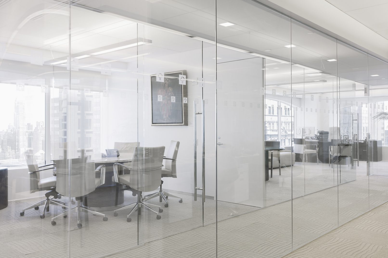 Bradesco Meeting Room and Private Office with Glass Partitions